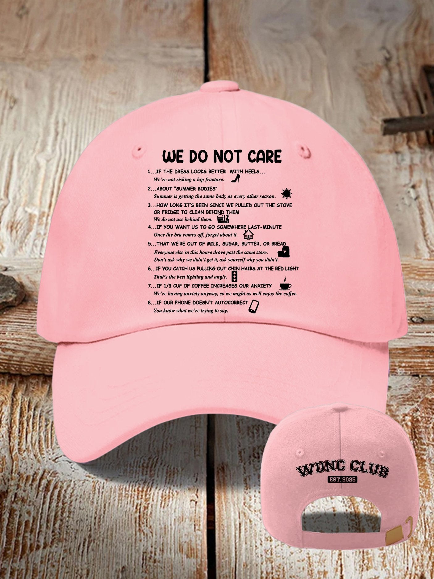🔥Buy 3 Get 15% Off🔥Retro Funny WDNC Club Menopause Perimenopause Print Baseball Cap