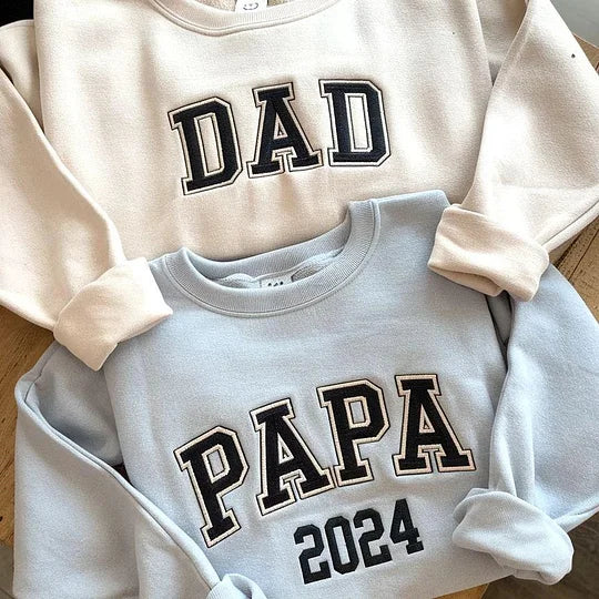 Personalized Embroidery Shirt, Custom DAD/GRANDPA Sweatshirt With Grandkids Names On Sleeve