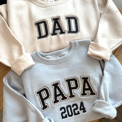 Personalized Embroidery Shirt, Custom DAD/GRANDPA Sweatshirt With Grandkids Names On Sleeve