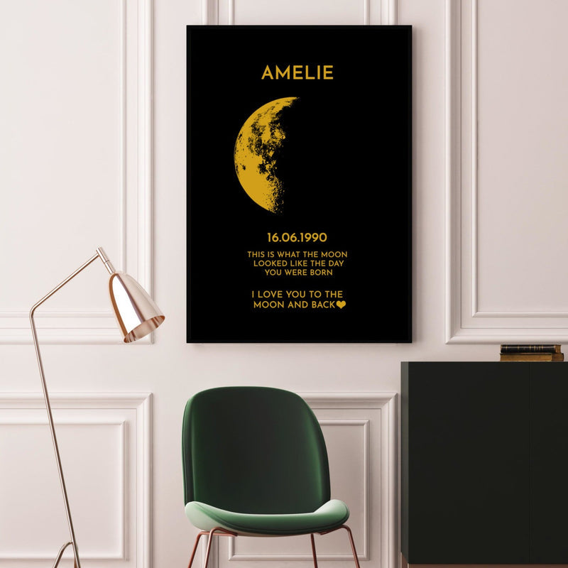 For Couples - Custom Couple Art Frame/ REAL MOON PHASE