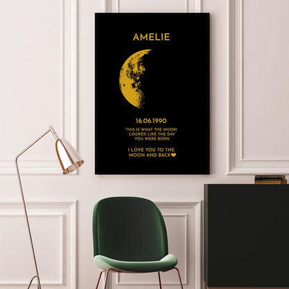 For Couples - Custom Couple Art Frame/ REAL MOON PHASE