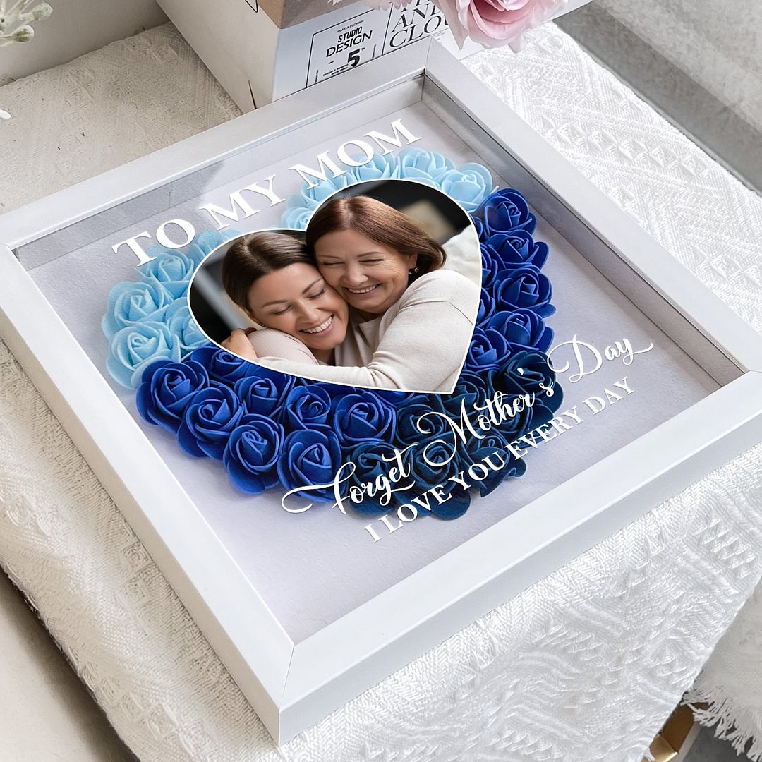 Mom Gift I Love You Every Day/Personalized Custom Dear Mom I Love You Forever Flower Shadow Box Gift For Mom