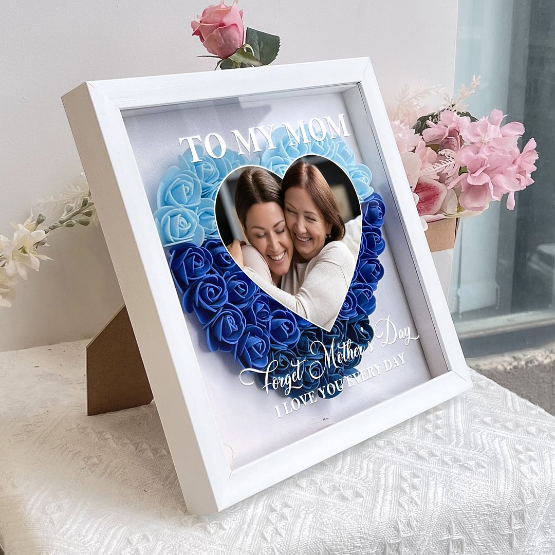 Mom Gift I Love You Every Day/Personalized Custom Dear Mom I Love You Forever Flower Shadow Box Gift For Mom