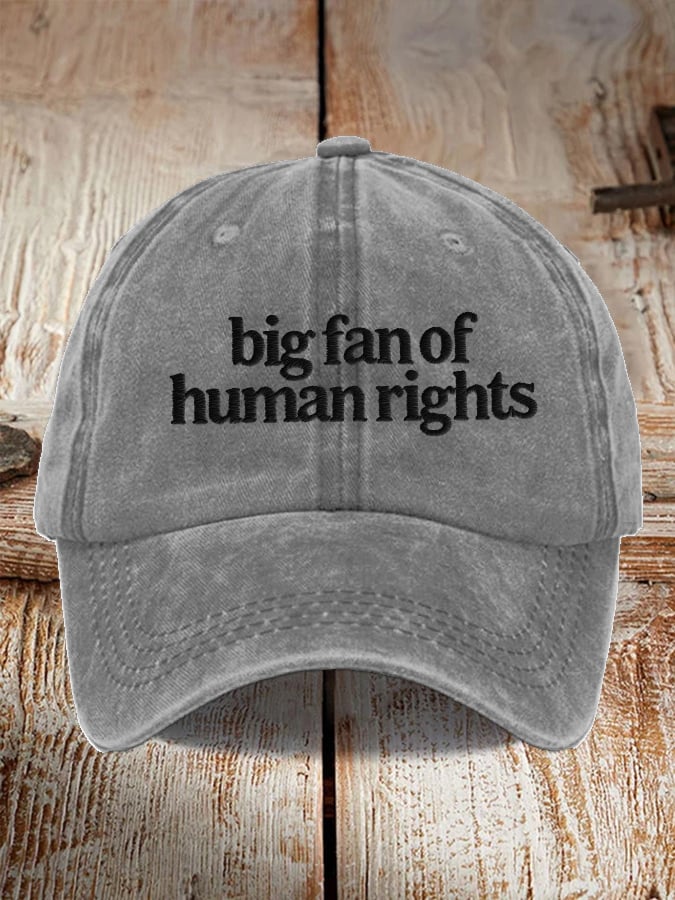 🔥Buy 3 Get 15% Off🔥Big Fan of Human Rights Washed Cotton Hat for Men and Women