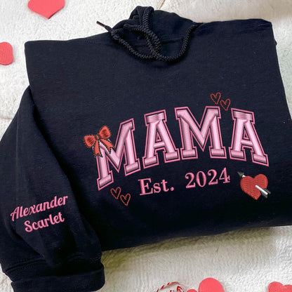 Custom Mama Valentine Shirt | Embroidered Mama Sweatshirt