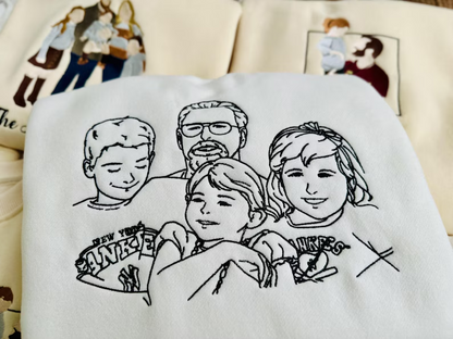 Personalized Family Photo Embroidery Sweatshirt , Gift for Mom, Mother's Day Gift