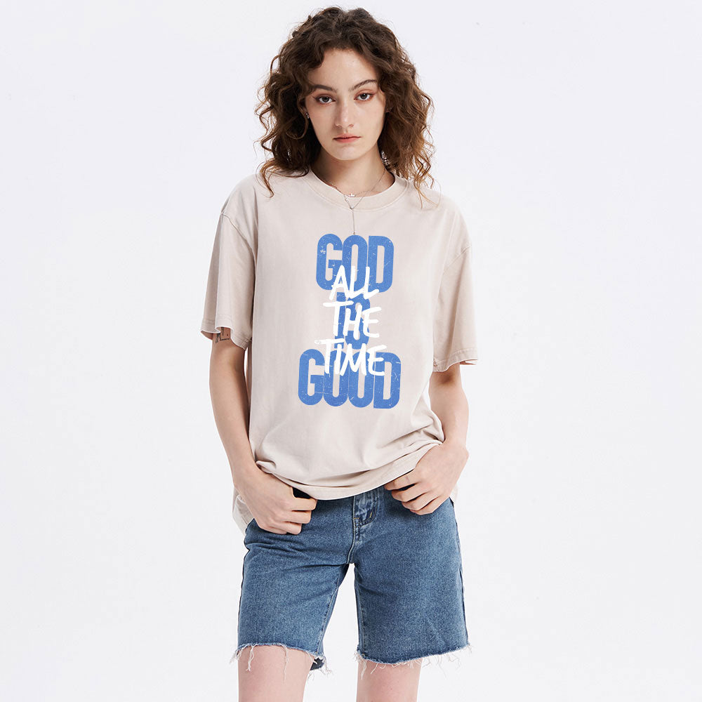God Is Good All The Time Christian Washed T-Shirt