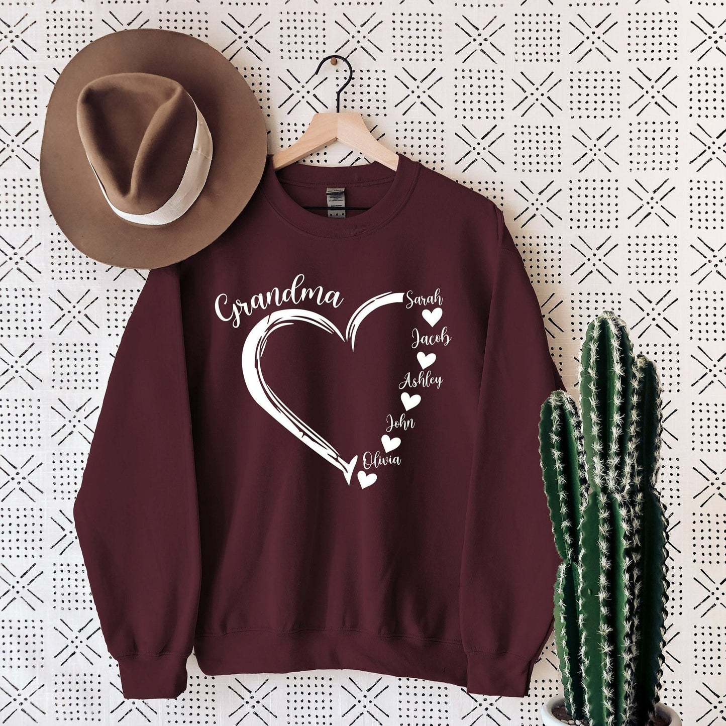 50% OFF ❤️ Personalized Mama/Grandma Heart Sweatshirt
