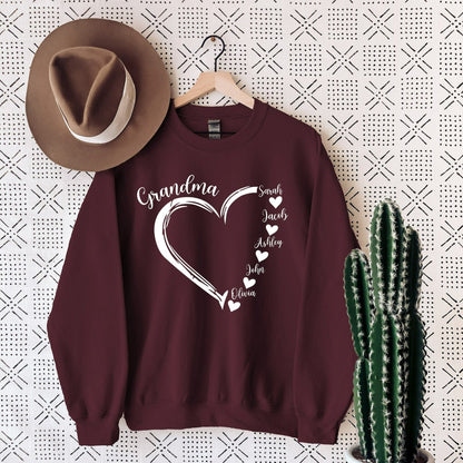 50% OFF ❤️ Personalized Mama/Grandma Heart Sweatshirt