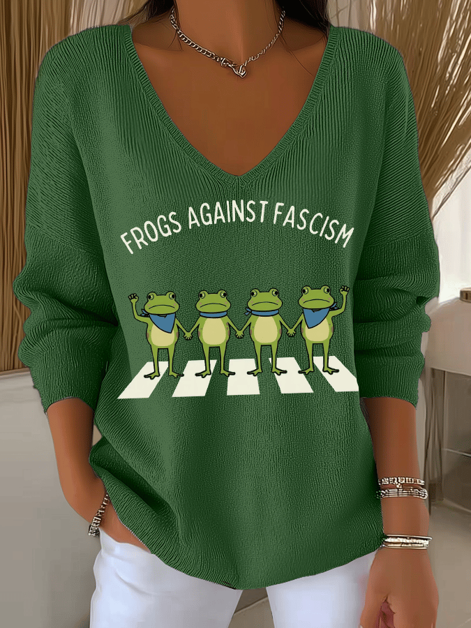 🔥Buy 3 Get 15% Off🔥Women's FDT Print Knit Long Sleeve Top