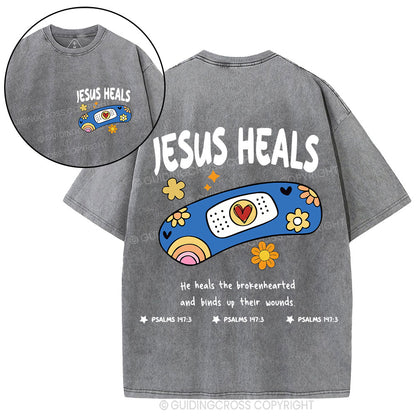 Jesus Heals Christian Washed T-Shirt
