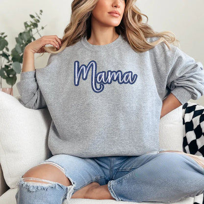 Mama Glitter Embroidered Sweatshirt - Comfortable & Stylish Mom Gift in Multiple Colors
