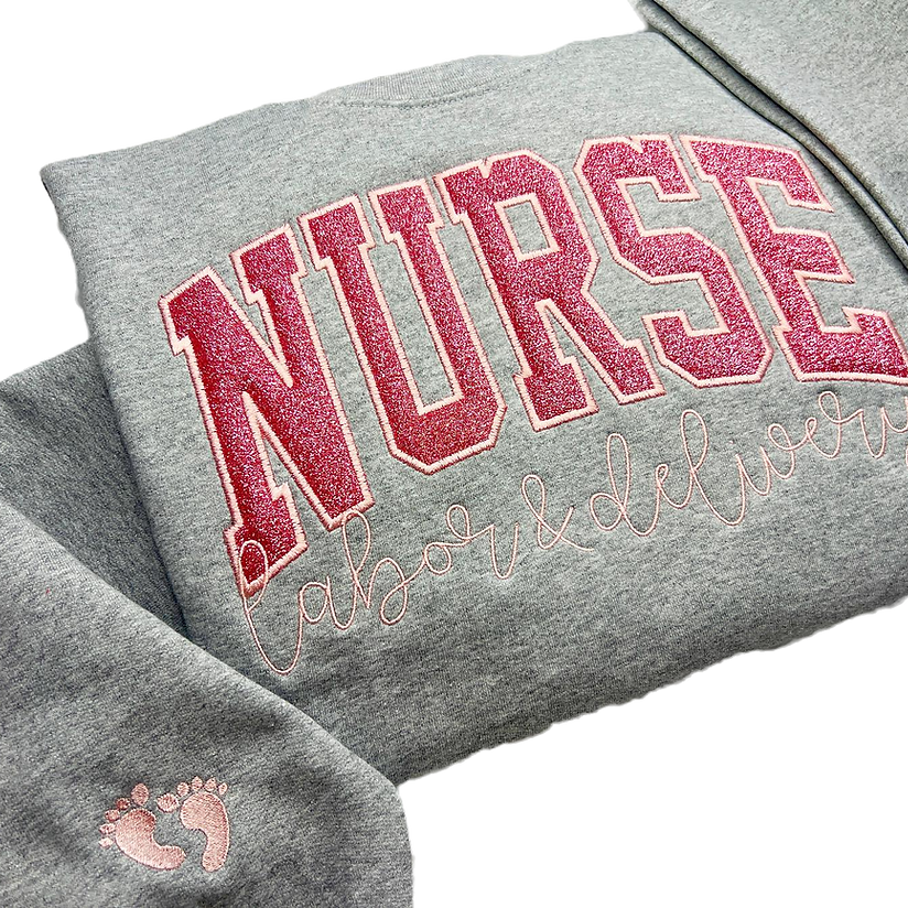 Custom Applique Glitter Embroidery Mom Sweatshirt - Mother's Day Gift