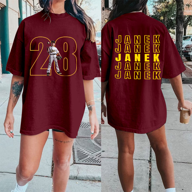 Custom Softball Personalize Cheer Tee- Custom Photo & Number & Name Print Sport Shirt