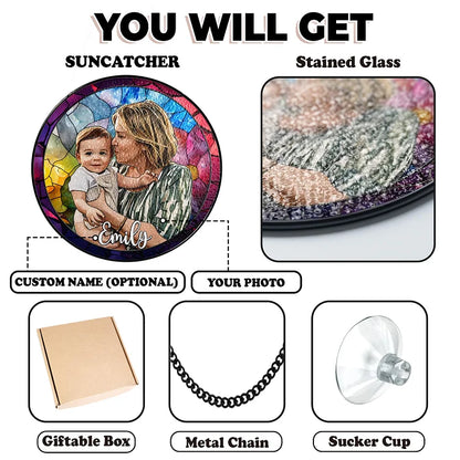 Personalized Grandpa/Dad Portrait Suncatcher Window Hanging