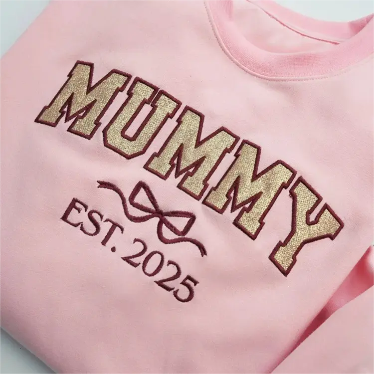 Mama Glitter Embroidered Sweatshirt Mother Day/Personalized Year