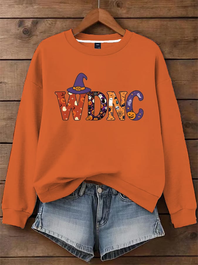 🔥Buy 3 Get 15% Off🔥Women's Halloween WDNC Menopause And Perimenopause Print Sweatshirt