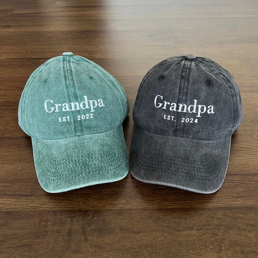 Custom Embroidered Baseball Cap, Daddy/Mom Est Year Hat