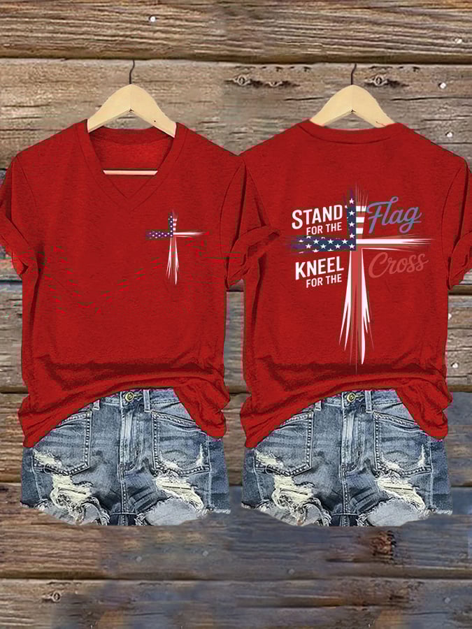 Women's Faith Print V-Neck T-Shirt