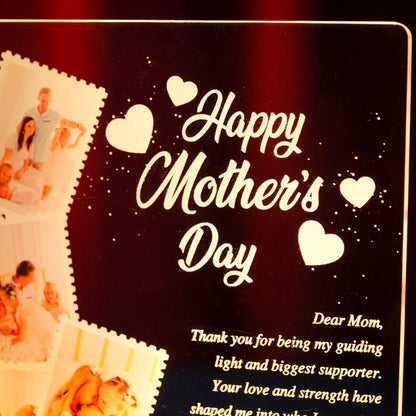 Custom LED Light Frame with Photos & Personal Letters - Gift for Mother's Day