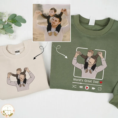 Personalized Photo Portrait Sweatshirt for Dad, Papa, and Your Beloved Ones