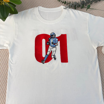 Custom Embroidered Football Sweatshirt – Personalized Game Day Photo & Name Gift for Fans & Teams