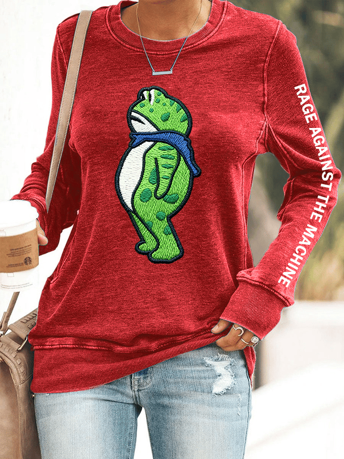 🔥Buy 3 Get 15% Off🔥Women's FDT Print Crew Neck Sweatshirt