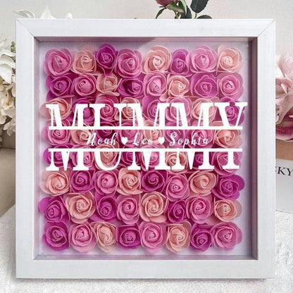 Personalized Mom Flower Shadow Box With Name