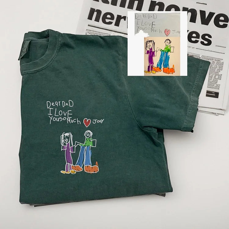 Custom Kids Drawing T-shirt – Personalized Art Sweatshirt, Unique Gift for Mom, Dad, or Grandparents