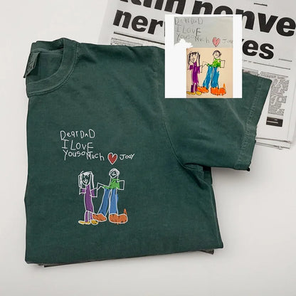 Custom Kids Drawing T-shirt – Personalized Art Sweatshirt, Unique Gift for Mom, Dad, or Grandparents