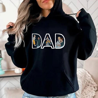 Personalized Dad Portrait Sweatshirt, Custom Photo Sweatshirt Gift for Dad, Fathers Day Gift