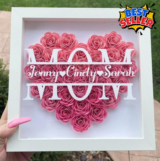 Personalized Mom Flower Shadow Box With Name