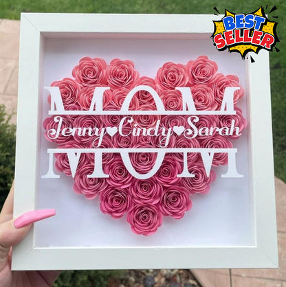 Personalized Mom Flower Shadow Box With Name