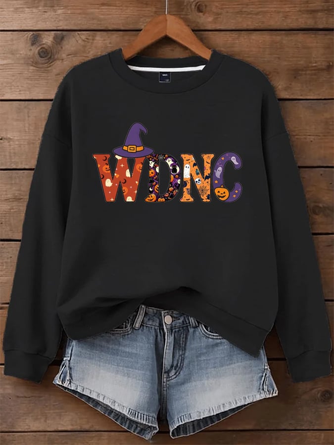 🔥Buy 3 Get 15% Off🔥Women's Halloween WDNC Menopause And Perimenopause Print Sweatshirt