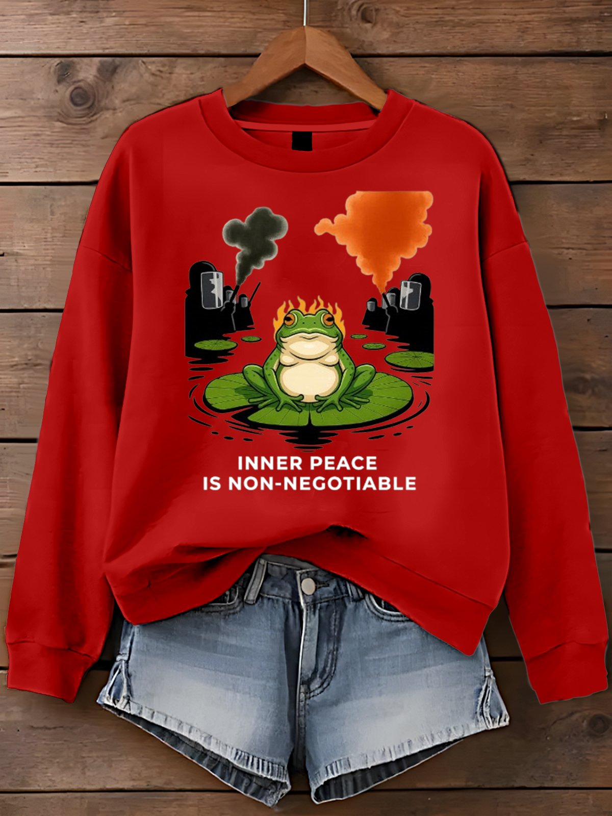 🔥Buy 3 Get 15% Off🔥Women's Portland Frog Print Casual Sweatshirt