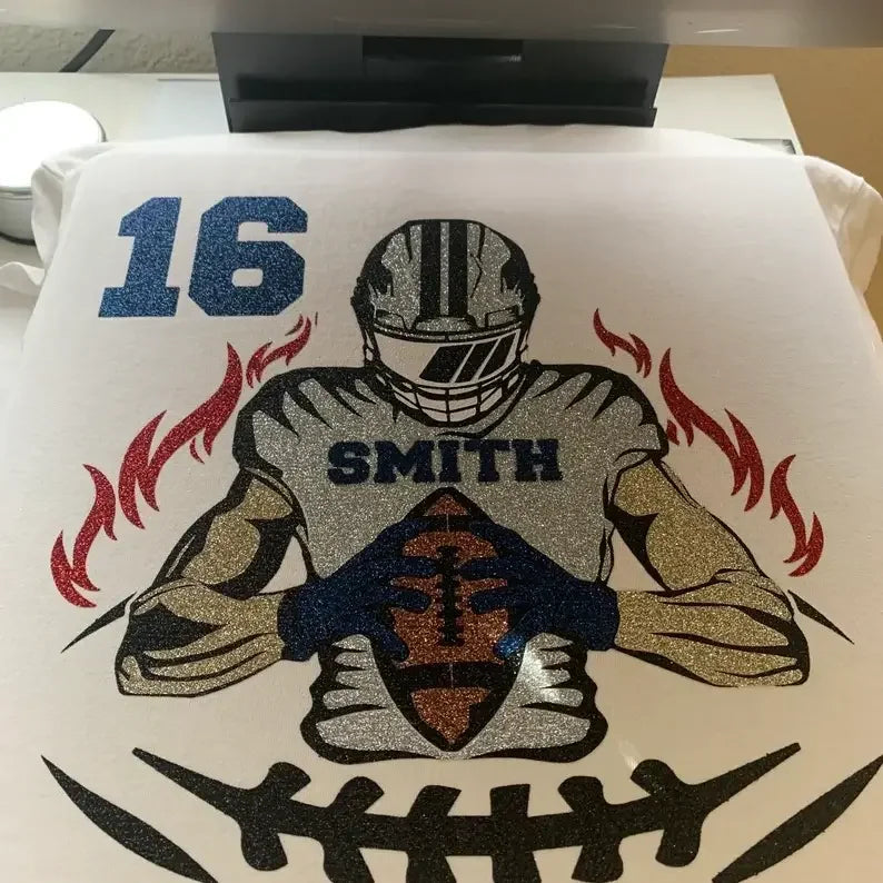 🏈Shine On Game Day - Custom Glitter Football Player Sweatshirt Hoodie Tshirt