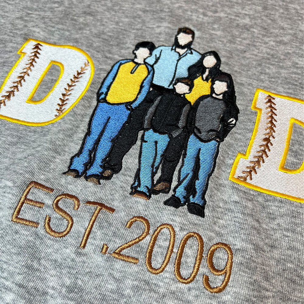 Personalized Embroidered Baseball Hoodie Sweatshirt With Kid's Names For Dad