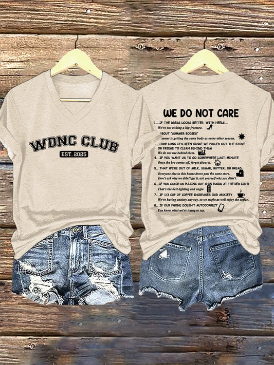 🔥Buy 3 Get 15% Off🔥V-Neck Retro Funny WDNC Club Menopause Perimenopause Print T-Shirt