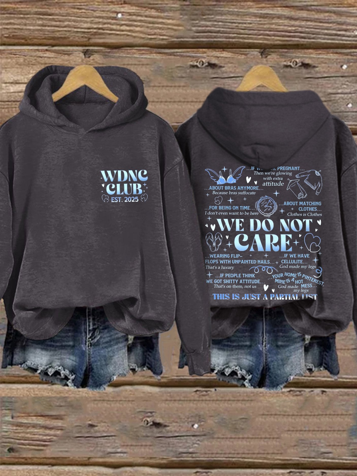 🔥Buy 3 Get 15% Off🔥Retro Funny Proud Member Of WDNC Club Est. 2025 Menopause Perimenopause Print Hoodie