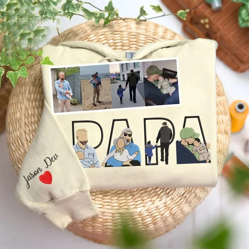 Custom Family Embroidered Sweatshirt – A Unique and Heartwarming Gift for Papa, Dad or Mama