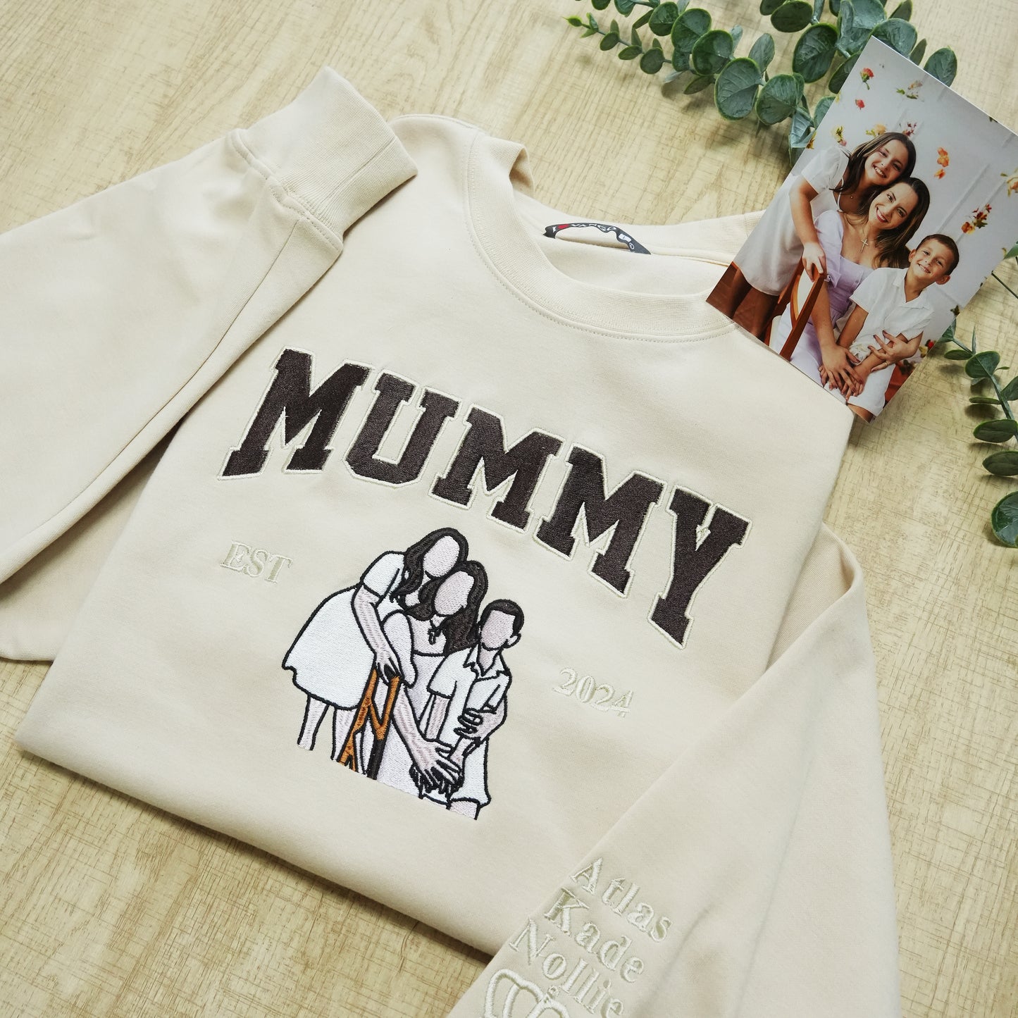 Custom Dad Photo Embroidery with nickname T-shirt/ Sweatshirt /Hoodie