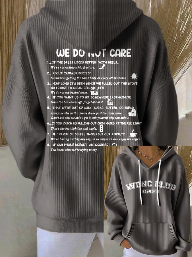 🔥Buy 3 Get 15% Off🔥Retro Funny WDNC Club Menopause Perimenopause Print Hoodie