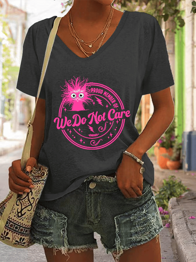 Women's Retro Funny Proud Member Of  Club We Do Not Care Menopause Perimenopause Print T-Shirt