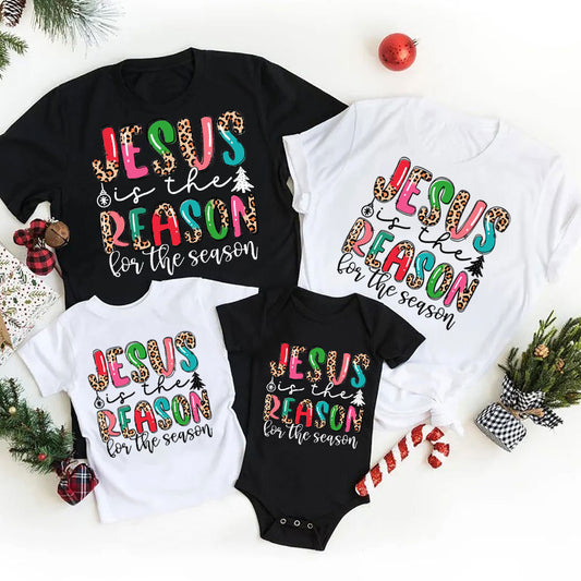Jesus is the Reason for the Season Faith Christmas Family Matching Shirts