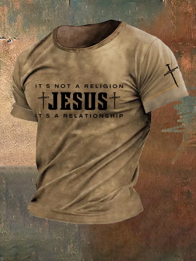 Men's Jesus It's Not A Religion It's A Relationship Print T-Shirt