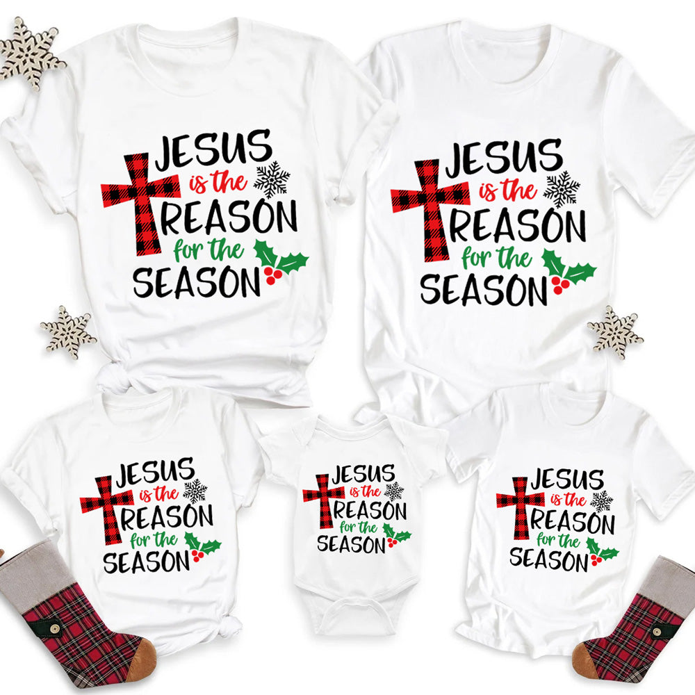 Jesus Is the Reason Christmas Family Matching Christian Shirts