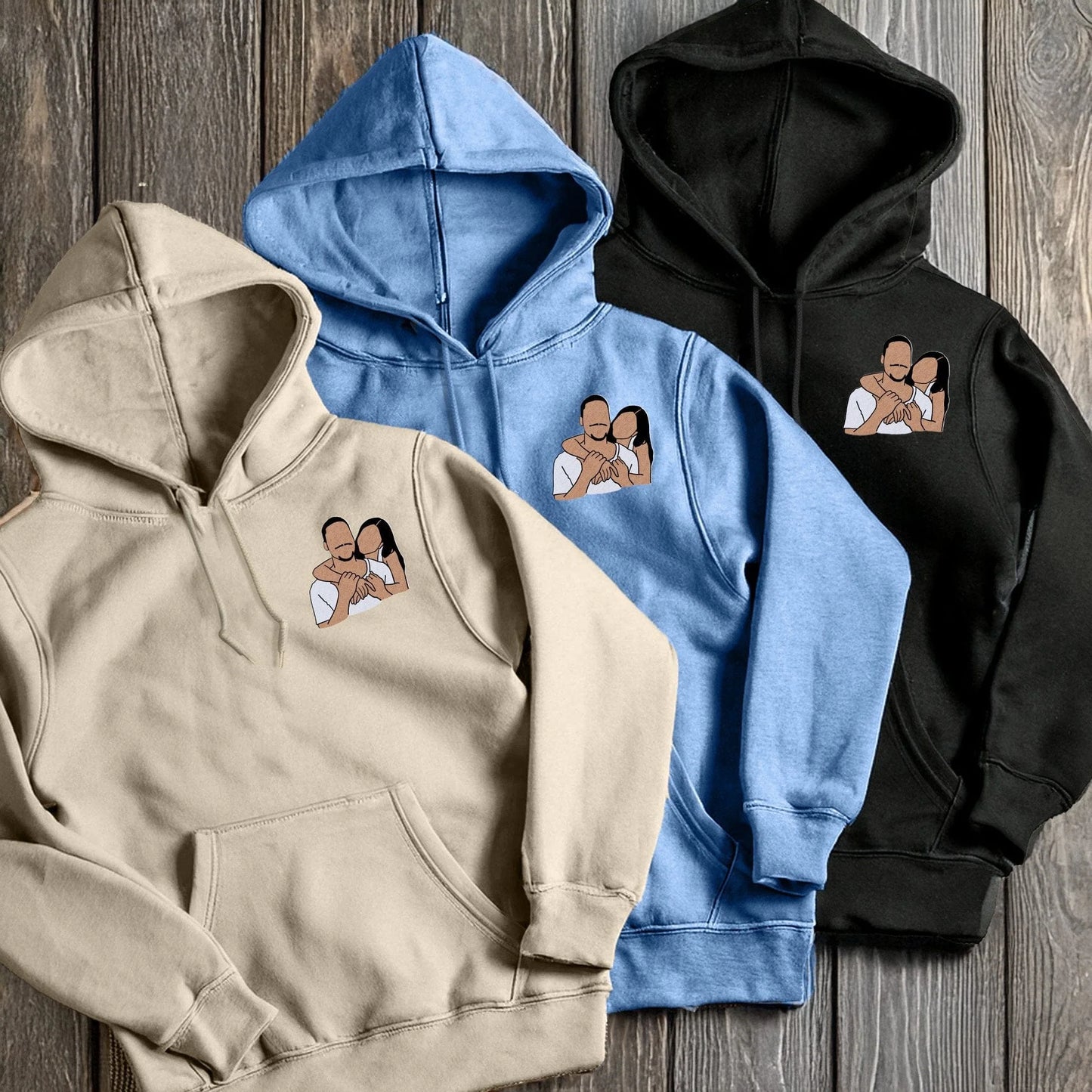 Personalized Hoodie Custom Mom and Kids Loving Photo Cartoon Style Design Perfect Mother's Day Gift