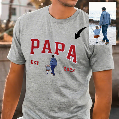 Custom Dad Photo Embroidery with nickname T-shirt/ Sweatshirt /Hoodie