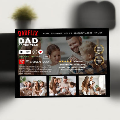 Custom Dadflix Movie Photo Frame, Father's Day Gift For Grandpa