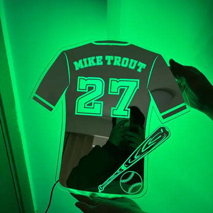 Personalized LED Cool Mirror Lights for Baseball Fans